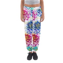 Colorful Dahlias Women s Jogger Sweatpants