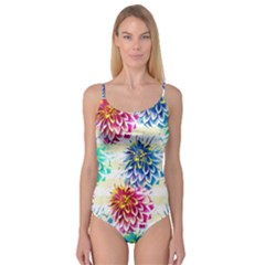 Colorful Dahlias Camisole Leotard 