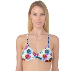 Colorful Dahlias Reversible Tri Bikini Top by DanaeStudio