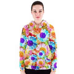 Colorful Daisy Garden Women s Zipper Hoodie