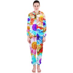 Colorful Daisy Garden Hooded Jumpsuit (ladies) 