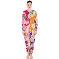 Colorful Pansies Field Onepiece Jumpsuit (ladies) 