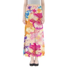 Colorful Pansies Field Maxi Skirts