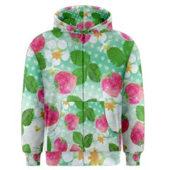 Cute Strawberries Pattern Men s Zipper Hoodie