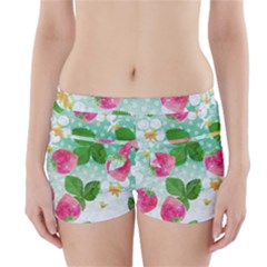 Cute Strawberries Pattern Boyleg Bikini Wrap Bottoms