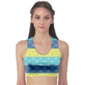 Hexagon And Stripes Pattern Sports Bra View1