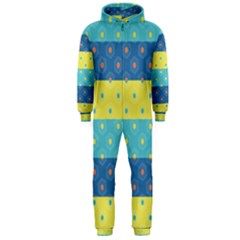 Hexagon And Stripes Pattern Hooded Jumpsuit (men) 