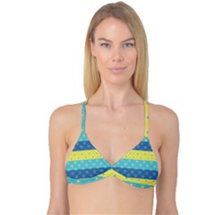 Hexagon And Stripes Pattern Reversible Tri Bikini Top by DanaeStudio