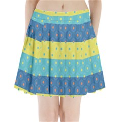 Hexagon And Stripes Pattern Pleated Mini Skirt