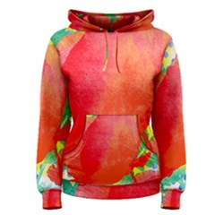 Lovely Red Poppy And Blue Dots Women s Pullover Hoodie