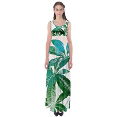 Pachira Leaves  Empire Waist Maxi Dress