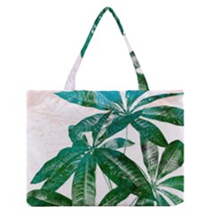 Pachira Leaves  Medium Zipper Tote Bag