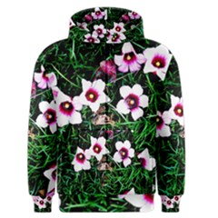 Pink Flowers Over A Green Grass Men s Zipper Hoodie