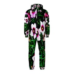 Pink Flowers Over A Green Grass Hooded Jumpsuit (kids)