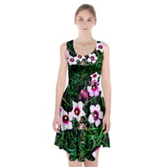 Pink Flowers Over A Green Grass Racerback Midi Dress by DanaeStudio