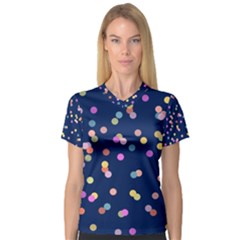 Playful Confetti Women s V-neck Sport Mesh Tee