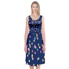 Playful Confetti Midi Sleeveless Dress