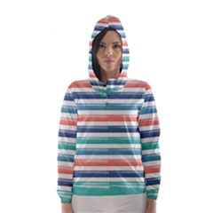 Summer Mood Striped Pattern Hooded Wind Breaker (women)