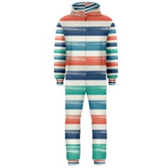 Summer Mood Striped Pattern Hooded Jumpsuit (men) 