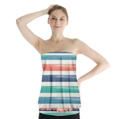 Summer Mood Striped Pattern Strapless Top