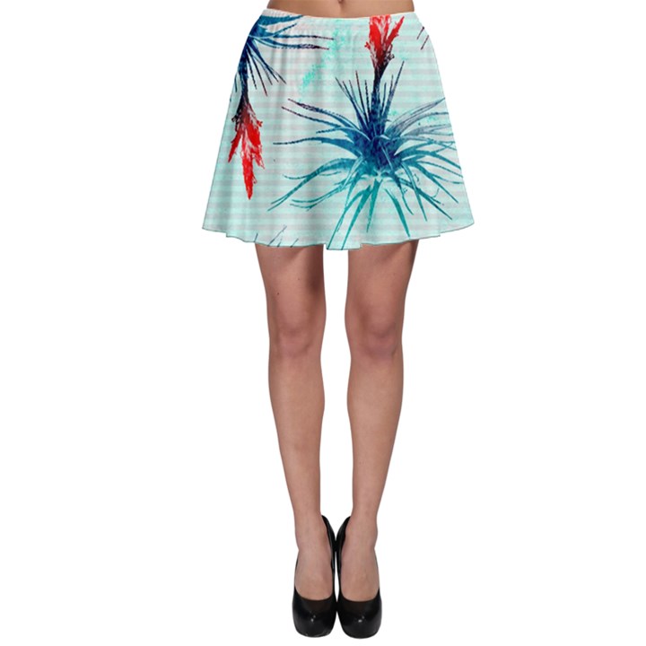 Tillansia Flowers Pattern Skater Skirt