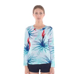 Tillansia Flowers Pattern Women s Long Sleeve Tee