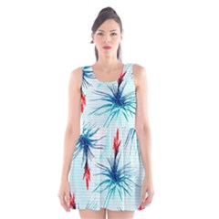 Tillansia Flowers Pattern Scoop Neck Skater Dress by DanaeStudio