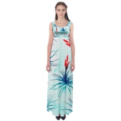 Tillansia Flowers Pattern Empire Waist Maxi Dress by DanaeStudio