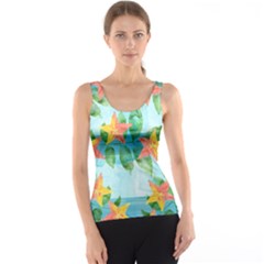 Tropical Starfruit Pattern Tank Top by DanaeStudio