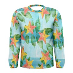 Tropical Starfruit Pattern Men s Long Sleeve Tee