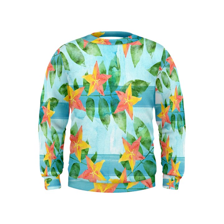 Tropical Starfruit Pattern Kids  Sweatshirt