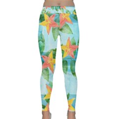 Tropical Starfruit Pattern Classic Yoga Leggings by DanaeStudio