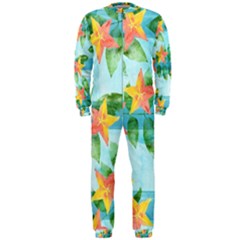 Tropical Starfruit Pattern Onepiece Jumpsuit (men)  by DanaeStudio