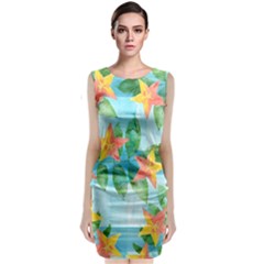 Tropical Starfruit Pattern Classic Sleeveless Midi Dress