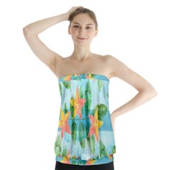 Tropical Starfruit Pattern Strapless Top by DanaeStudio