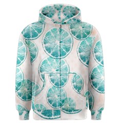 Turquoise Citrus And Dots Men s Zipper Hoodie