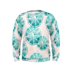 Turquoise Citrus And Dots Kids  Sweatshirt