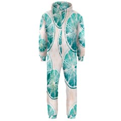 Turquoise Citrus And Dots Hooded Jumpsuit (men) 