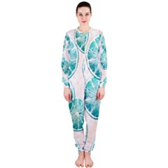 Turquoise Citrus And Dots Onepiece Jumpsuit (ladies) 