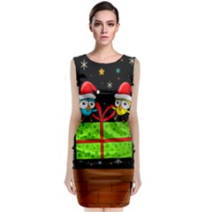 Cute Christmas Birds Classic Sleeveless Midi Dress