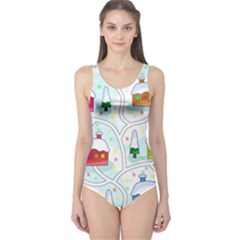 Winter Magical Landscape One Piece Swimsuit by Valentinaart