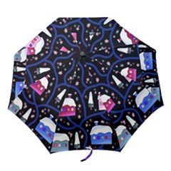 Magical Xmas Night Folding Umbrellas by Valentinaart