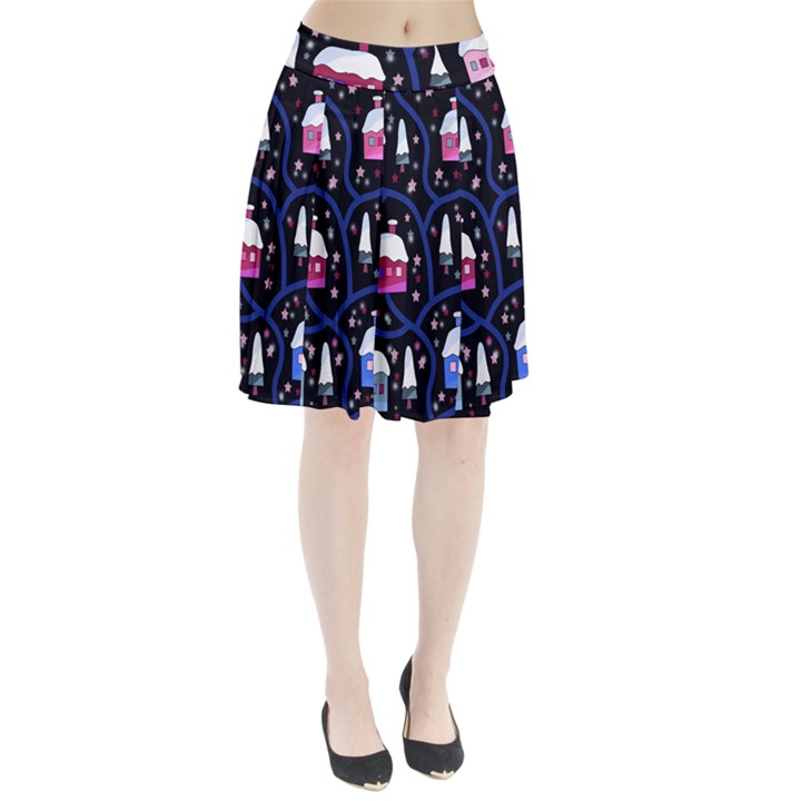 Magical Xmas night Pleated Skirt