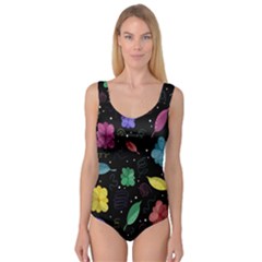 Colorful Floral Design Princess Tank Leotard 