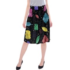 Colorful Floral Design Midi Beach Skirt