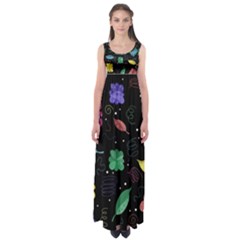 Colorful Floral Design Empire Waist Maxi Dress