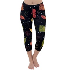 Autumn Flowers  Capri Winter Leggings  by Valentinaart