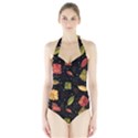 Autumn flowers  Halter Swimsuit View1