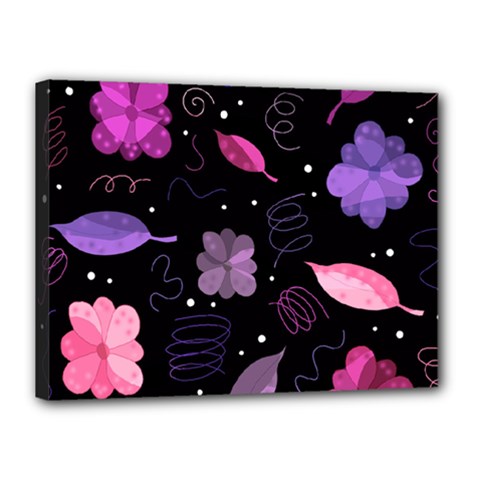 Purple And Pink Flowers  Canvas 16  X 12  by Valentinaart