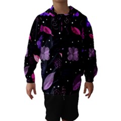 Purple And Pink Flowers  Hooded Wind Breaker (kids) by Valentinaart